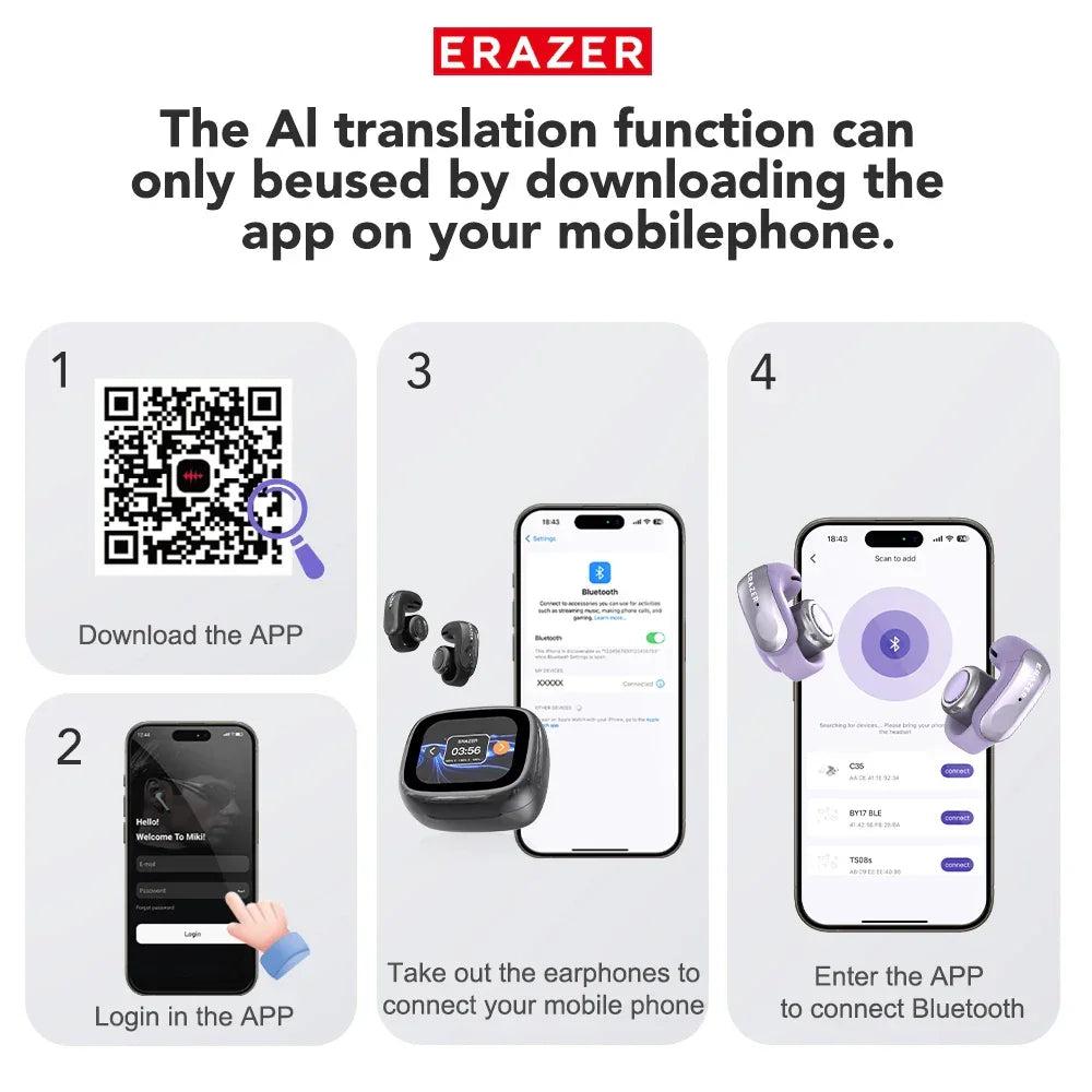 ERAZER XF28 Bluetooth com Tradutor